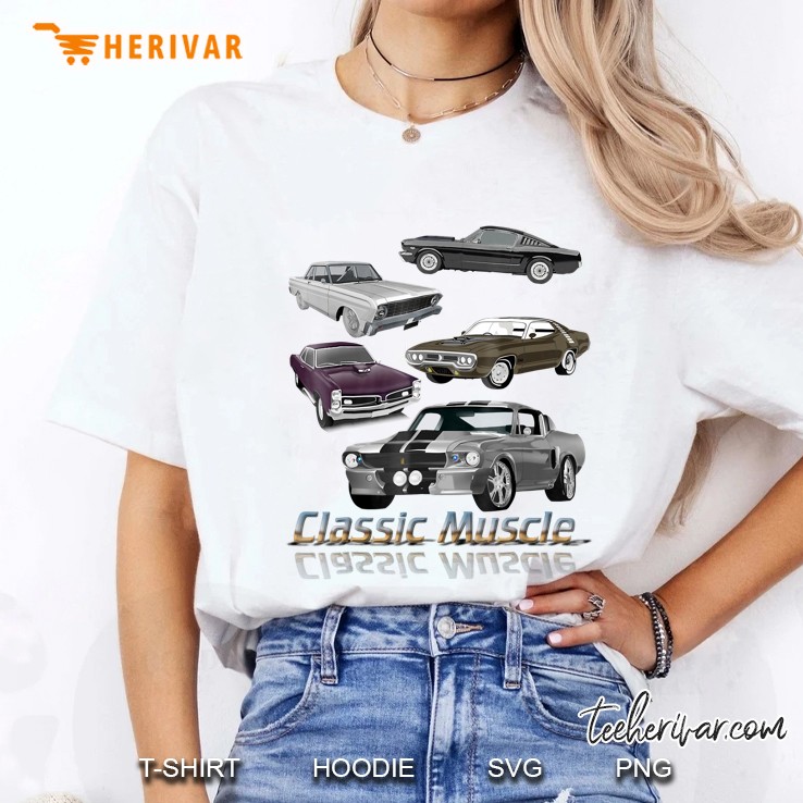 Classic American Muscle Cars Vintage Ladies Tee
