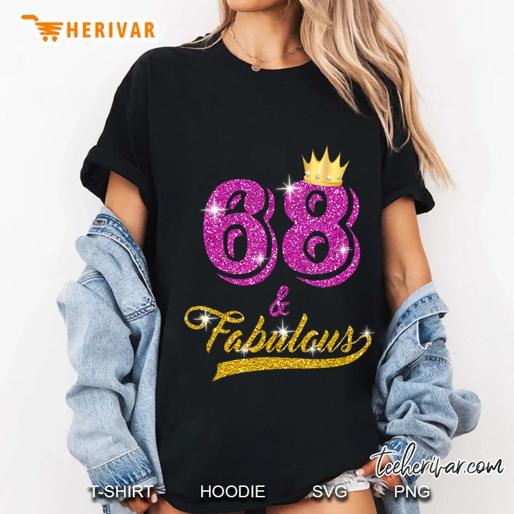 68 And Fabulous 68 Yrs Old B-Day 68Th Birthday Gift Ladies Tee