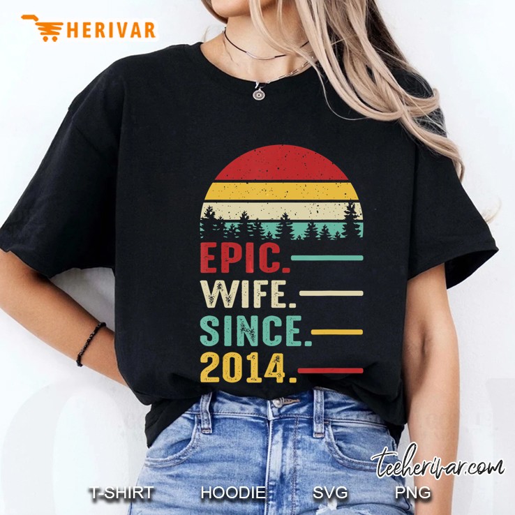 6Th Wedding Anniversary Gift Women Her Epic Wife Since 2014 Ladies Tee