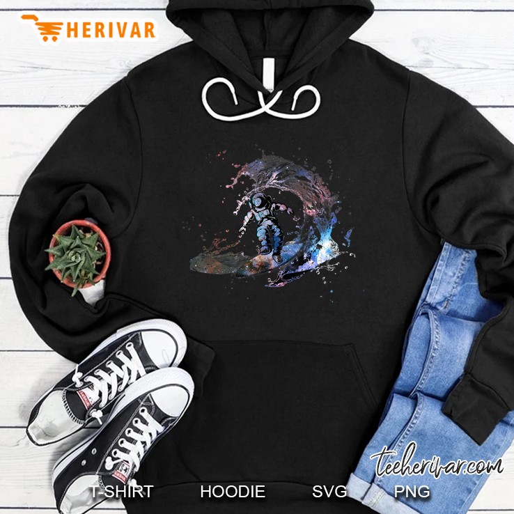 Astronaut Outer Space Surfer Surfing Galaxy Waves Hoodie