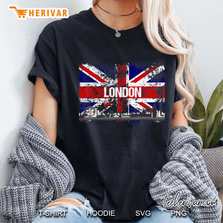 London Skyline Distressed Union Jack Flag Hoodie