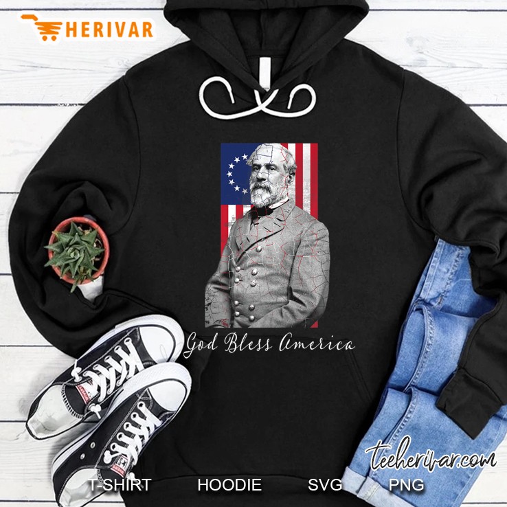 God Bless America Robert E Lee Betsy Flag Hoodie