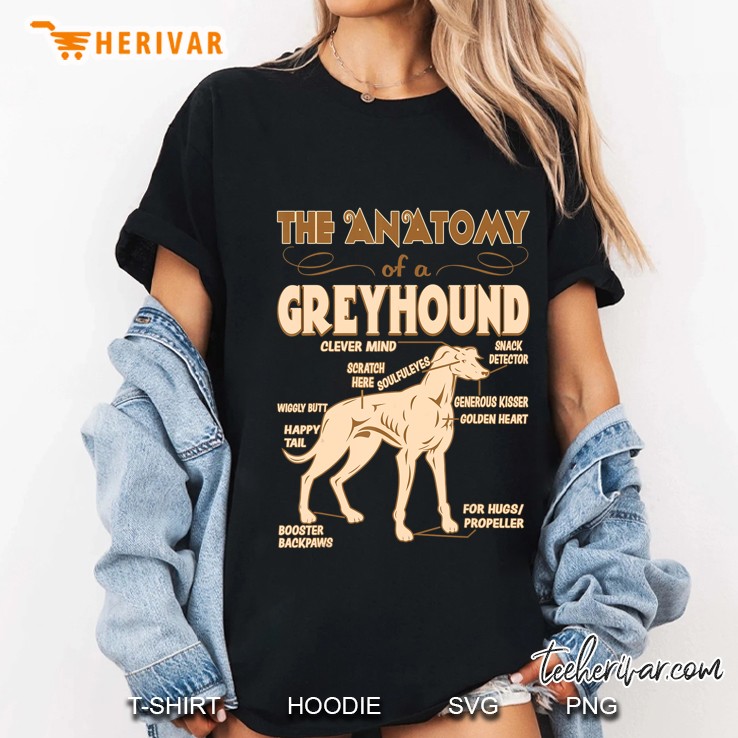 The Anatomy Of Greyhound Pet Lovers Ladies Tee