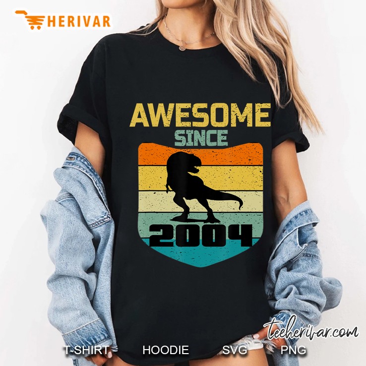 Awesome Since 2004 Boys Girls 16Th Birthday 16 Year Dinosaur Ladies Tee