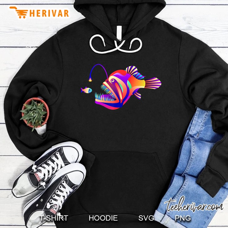 Colorful Anglerfish In Pop Art Hoodie