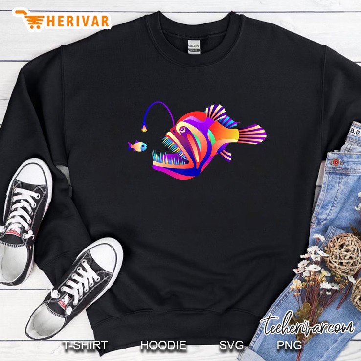 Colorful Anglerfish In Pop Art Sweatshirt