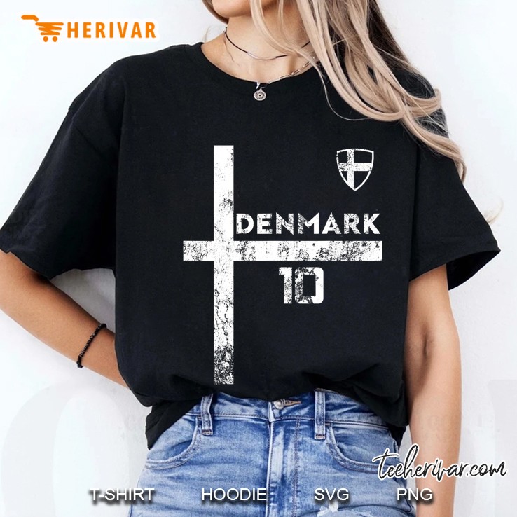 Denmark Soccer Jersey Style Danmark Flag Fan Ladies Tee