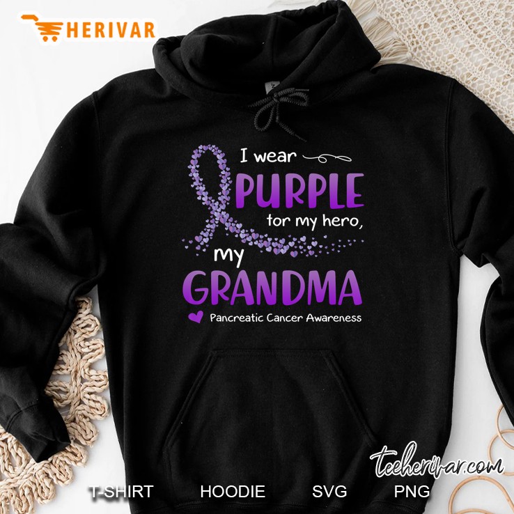 I Wear Purple For My Grandma Pancreatic Cancer Awareness Hoodie