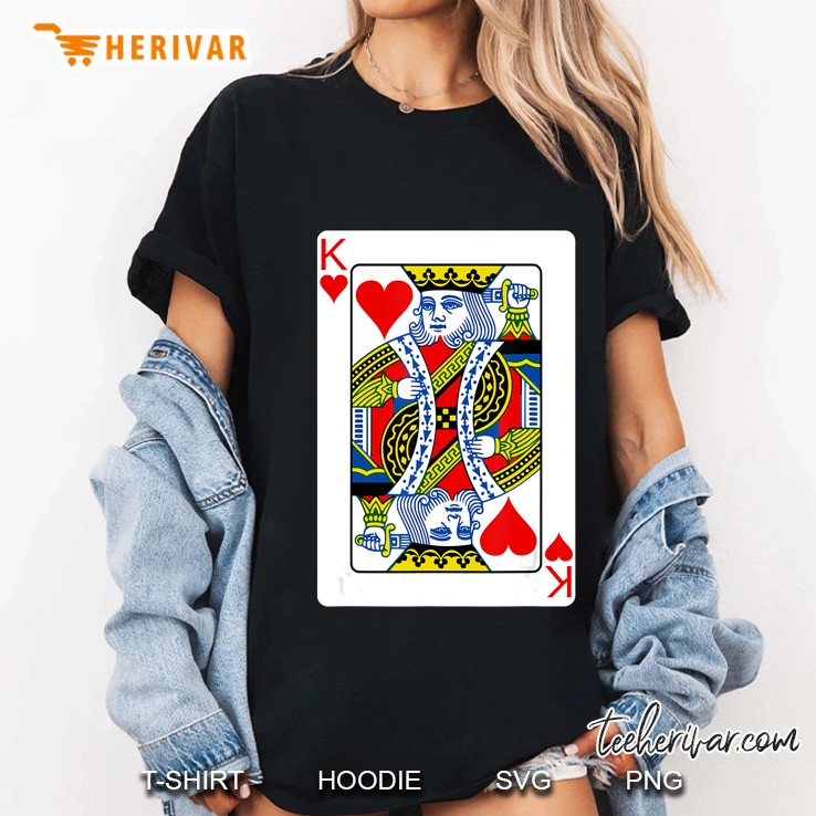 King Of Hearts Playing Card Valentine Costume Ladies Tee