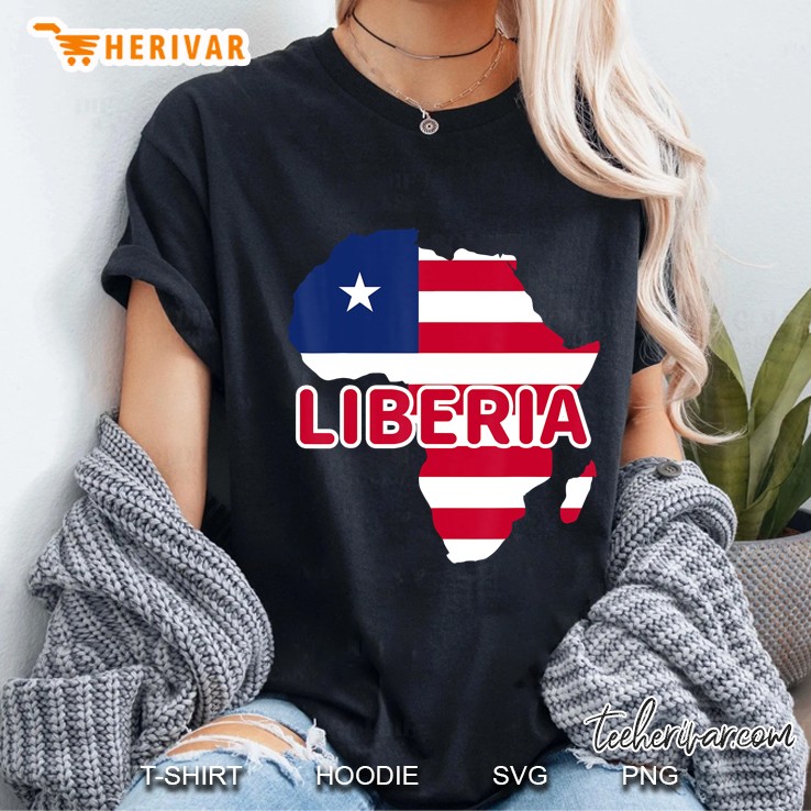 Liberia Liberian Pride Flag Map Africa Print Hoodie