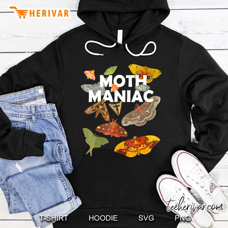 Moth Maniac - White Lettering Hoodie