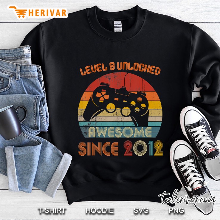 Video Game 8Th Birthday Tshirt 8 Years Old Gamer Kid Youth Sweatshirt