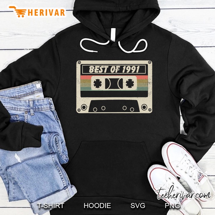 Vintage Best Of 1991 29 Years Old Birthday Cassette Hoodie