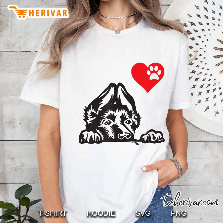 German Shepard Tshirt Heart I Love My German Shepard Dog Hoodie