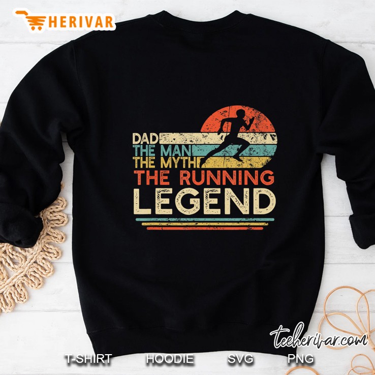 Mens Vintage Running Dad The Man The Myth The Legend Runner Gift Sweatshirt