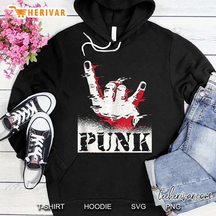 Punk Rock Metalhead Headbanger Metalhand Rocker Festival Hoodie