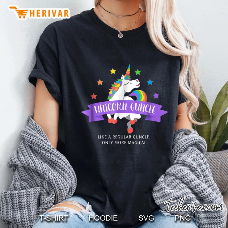 Unicorn Guncle Shirt Funny Cute Magical Ladies Tee