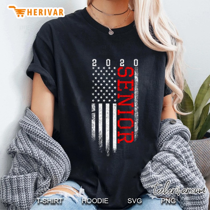 Us Flag Senior Class Of 2020 Graduate Ladies Tee