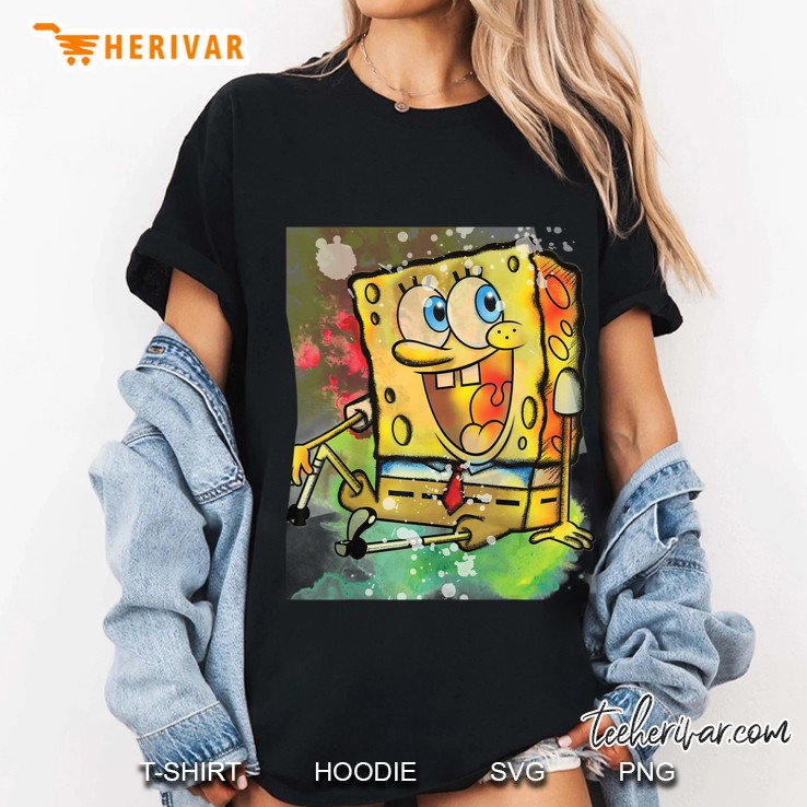 Watercolor Spongebob Squarepants Ladies Tee