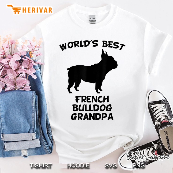 Mens World's Best French Bulldog Grandpa Dog Owner Shirt