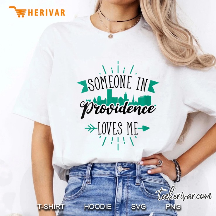 Womens Someone In Providence Loves Me Providence Ri Skyline V-Neck Ladies Tee