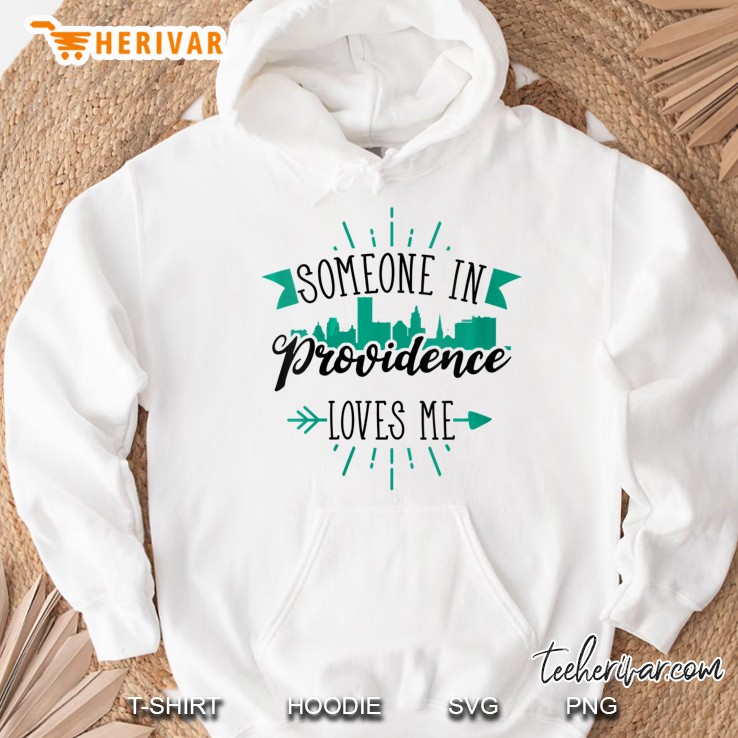 Womens Someone In Providence Loves Me Providence Ri Skyline V-Neck Hoodie
