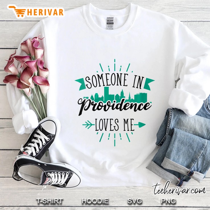 Womens Someone In Providence Loves Me Providence Ri Skyline V-Neck Sweatshirt