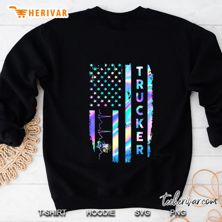 Trucker Purple And Blue American Flag Version Sweatshirt