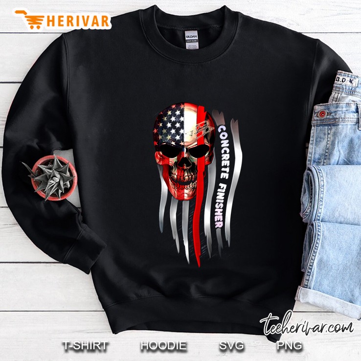 Concrete Finisher American Flag Skull Version Sweatshirt