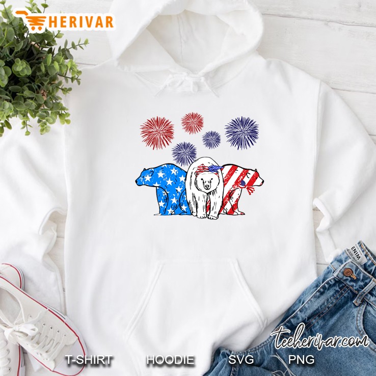 American Flag Polar Bears Hoodie