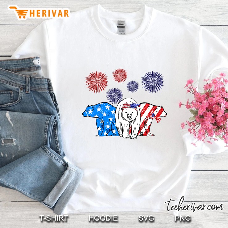 American Flag Polar Bears Sweatshirt