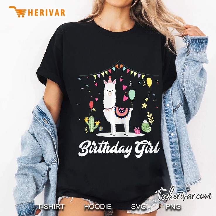 Cute Alpaca Llama Cactus Girls Birthday Party Animal Gift Ladies Tee