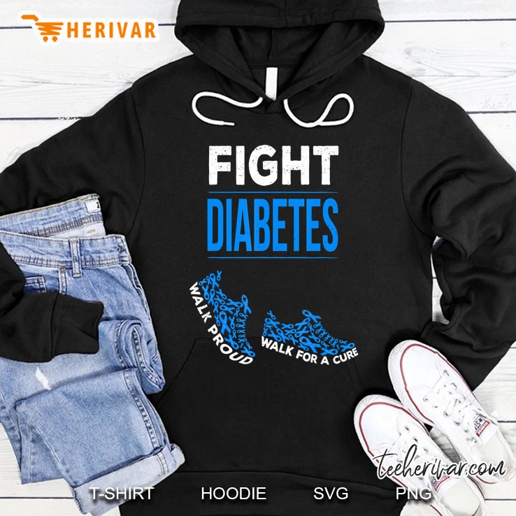 Fight Diabetes Walk For A Cure Awareness Ribbon T1d Type 1 Hoodie