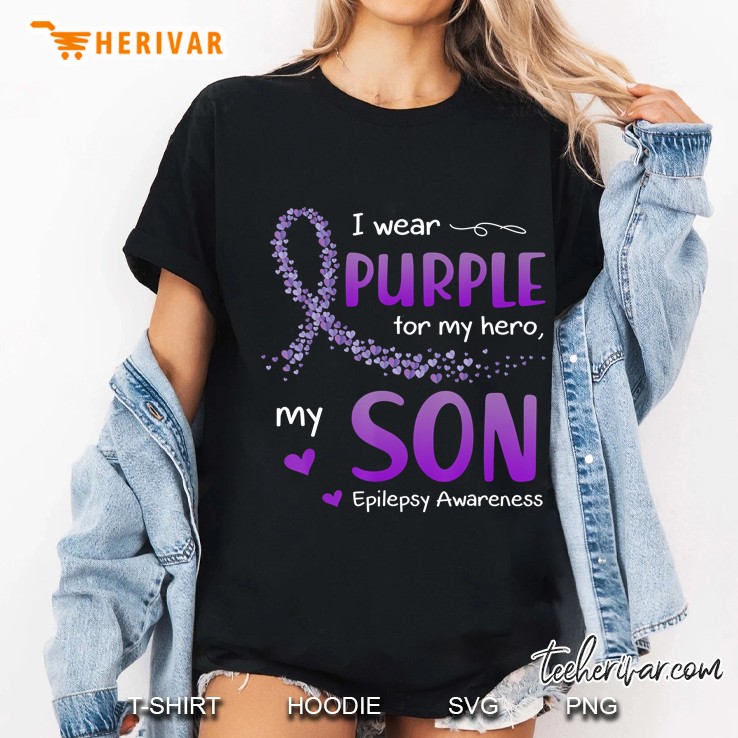 I Wear Purple For My Son Epilepsy Awareness Hoodie