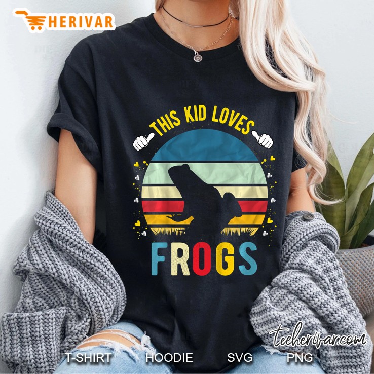 Kids This Kid Loves Frogs Boys And Girls Frog Gift Ladies Tee