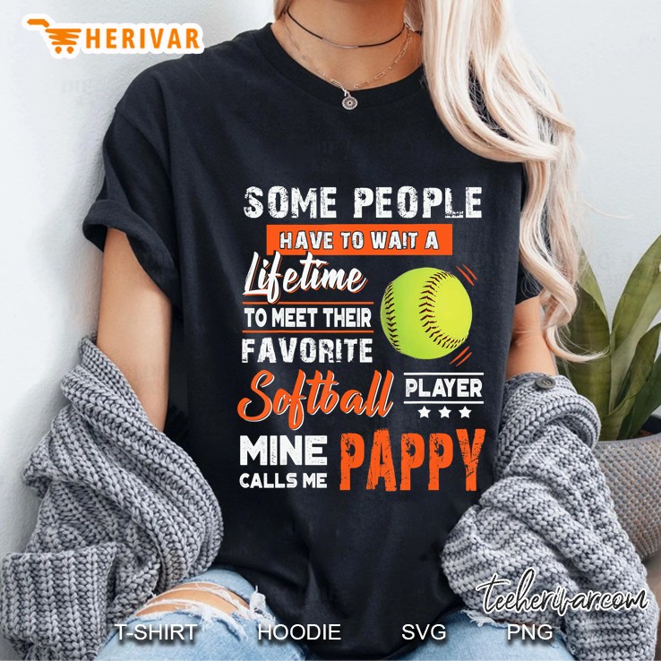 Mens My Favorite Softball Player Calls Me Pappy Ladies Tee