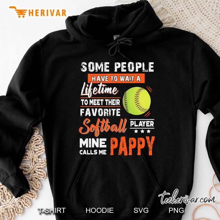 Mens My Favorite Softball Player Calls Me Pappy Hoodie