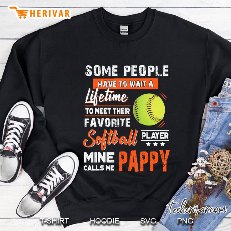 Mens My Favorite Softball Player Calls Me Pappy Sweatshirt
