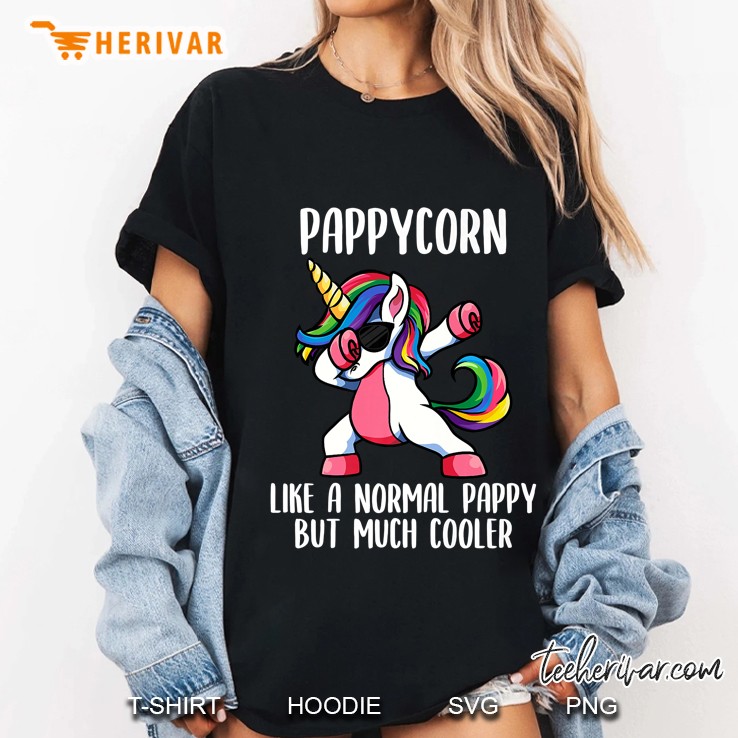 Mens Unicorn Pappy Girl Birthday Party Apparel, Pappycorn Cute Ladies Tee