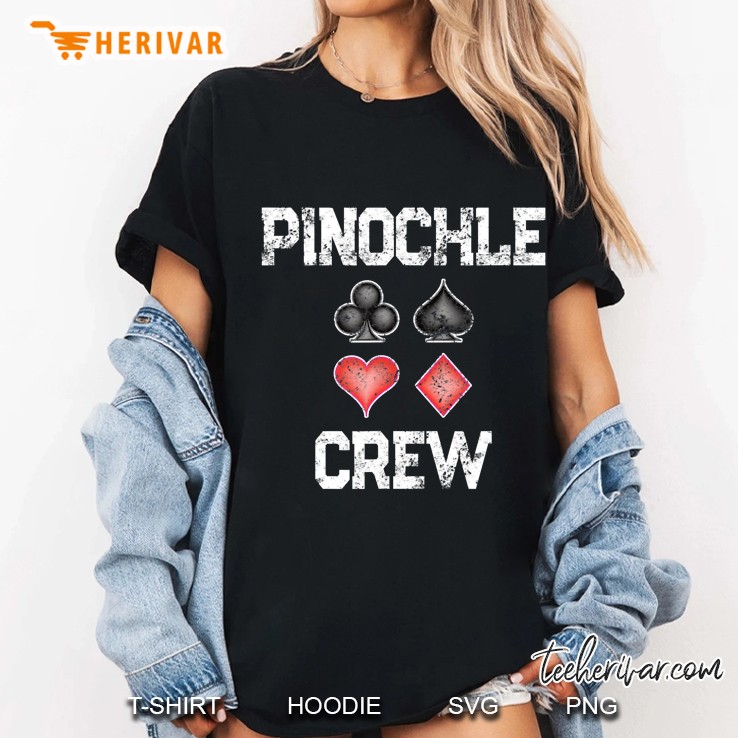 Retro Pinochle Crew Matching Card Playing Team Novelty Ladies Tee