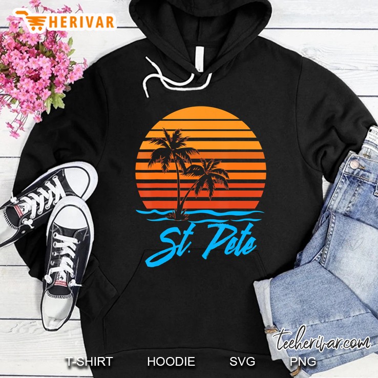 St. Pete Sunset Palm Trees Beach Vacation Tourist Hoodie