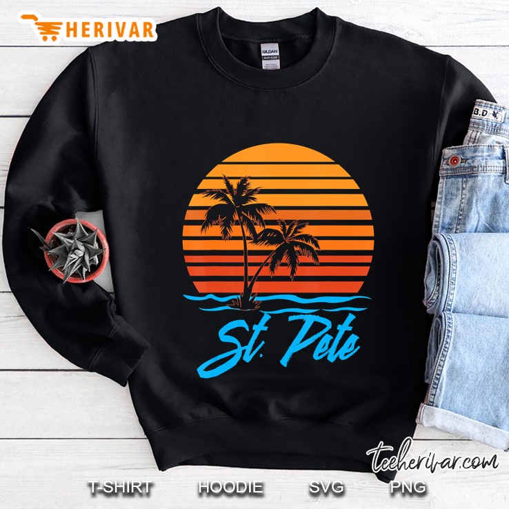 St. Pete Sunset Palm Trees Beach Vacation Tourist Sweatshirt