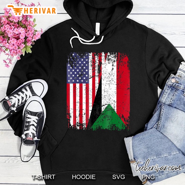 Sudanese Roots Tshirt Half American Flag Sudan Hoodie