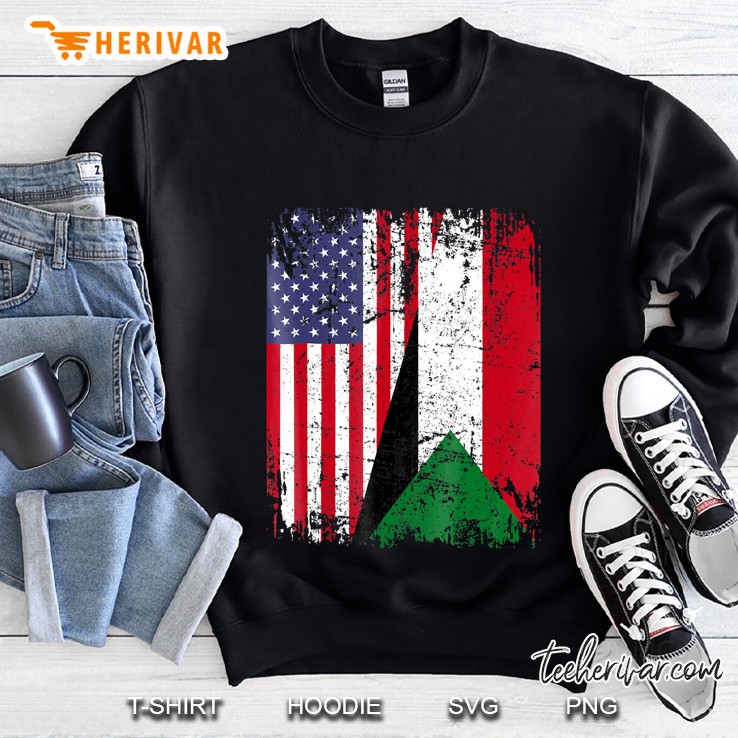 Sudanese Roots Tshirt Half American Flag Sudan Sweatshirt