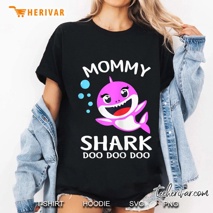 Womens Mommy Shark Shirt Mothers Day Gift Idea For Mother Wife Her Hoodie