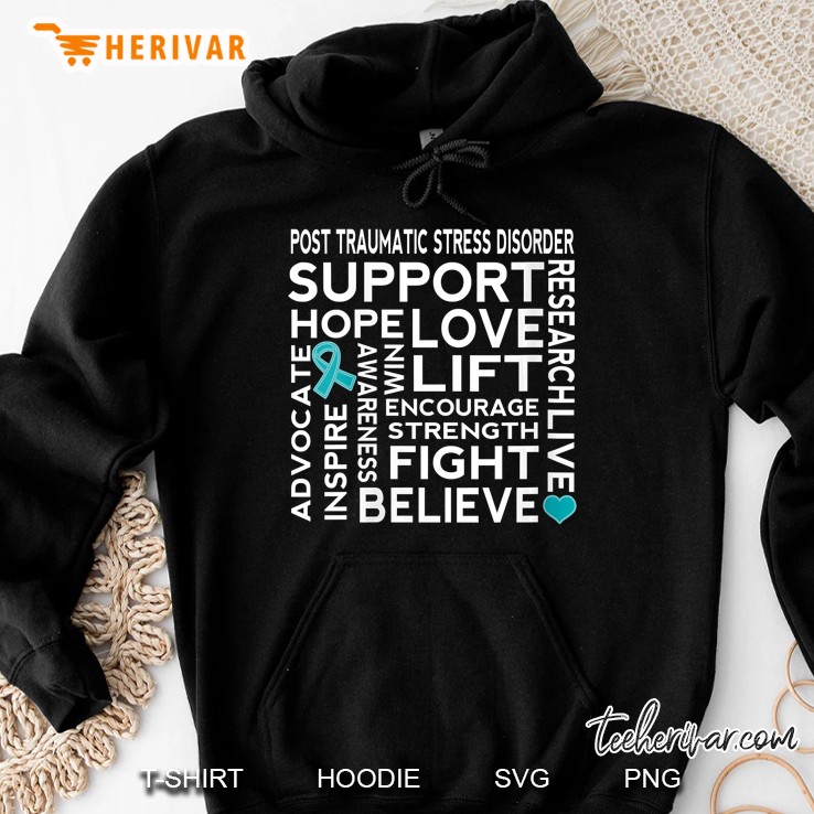 Womens Ptsd Awareness Ribbon Support Walk Hoodie