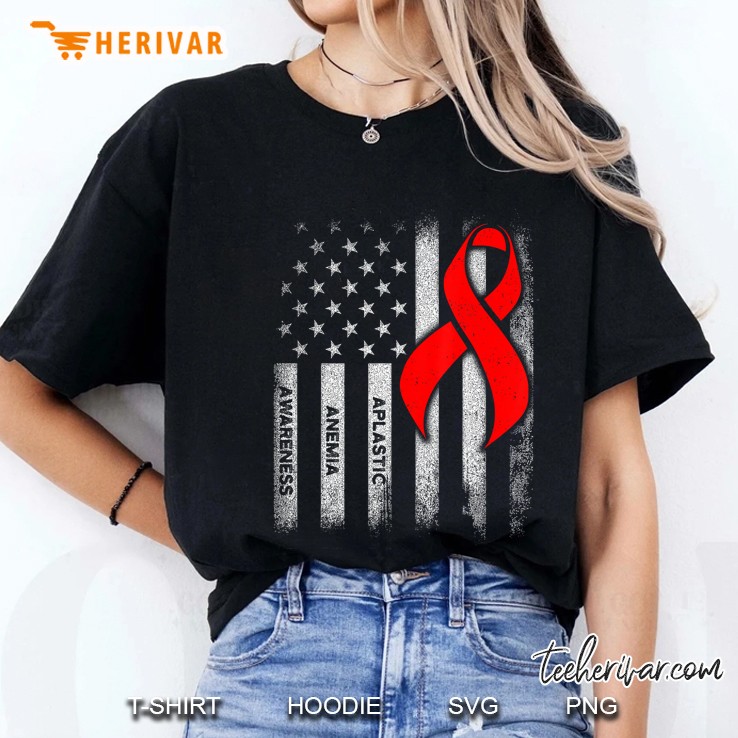 Aplastic Anemia Awareness Survivor Usa Flag Anemic Warrior Ladies Tee