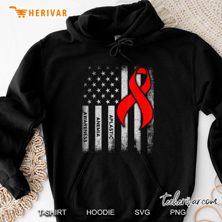 Aplastic Anemia Awareness Survivor Usa Flag Anemic Warrior Hoodie