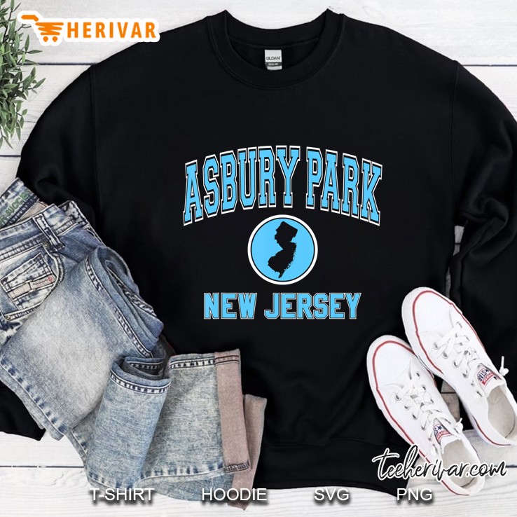 Asbury Park New Jersey Light Blue Print Sweatshirt