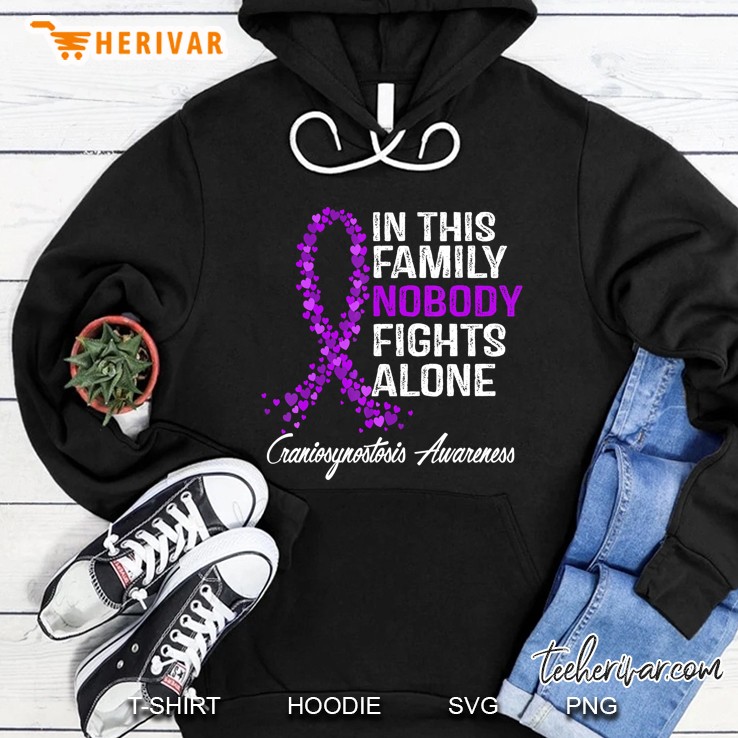 Craniosynostosis Awareness Tshirt Nobody Fights Alone Gifts Hoodie